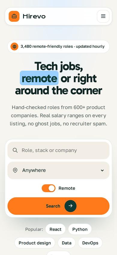 Hirevo on mobile