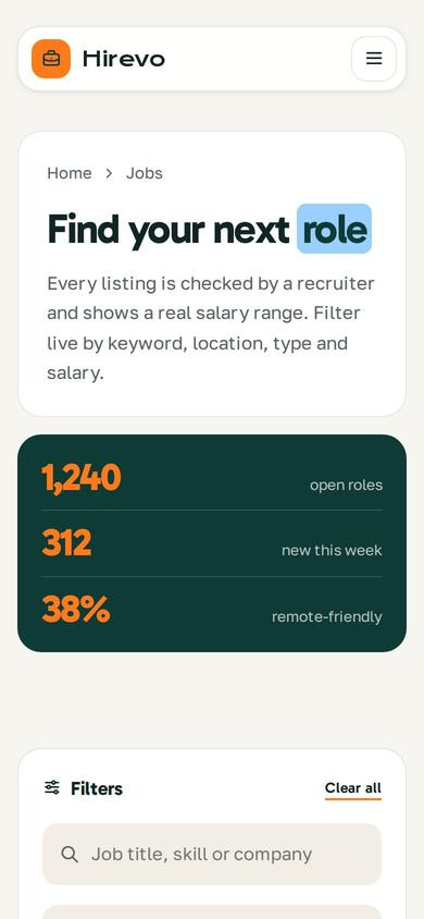 Hirevo on mobile